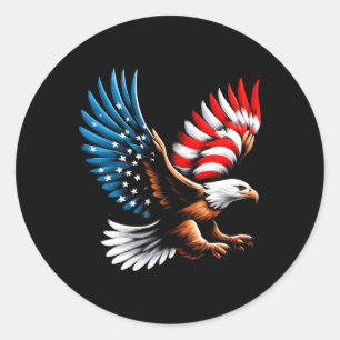 Bald Adler und Patriotische amerikanische Flagge 4 Runder Aufkleber