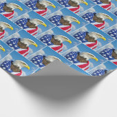 Bald-Adler unter amerikanischer Flagge Geschenkpapier (Ecke)