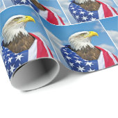 Bald-Adler unter amerikanischer Flagge Geschenkpapier (Rolleneckpunkt)