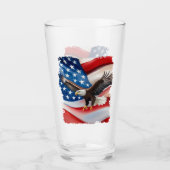 Bald Adler & US Flag 4. Juli Glas (Vorderseite)