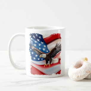 Bald Adler & US Flag 4. Juli Kaffeetasse