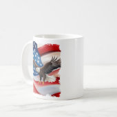 Bald Adler & US Flag 4. Juli Kaffeetasse (Vorderseite Links)