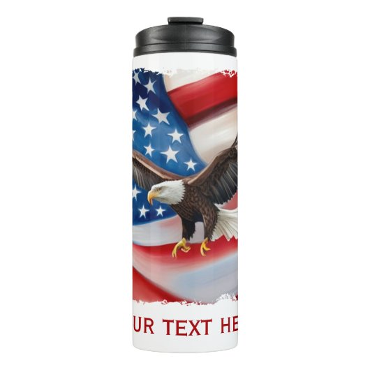 Bald Adler & US Flag 4. Juli Thermosbecher (Vorderseite)