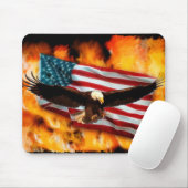 Bald Adler, US-Flagge und Flammen Patriotische Mou Mousepad (Mit Mouse)