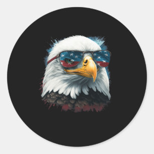 Bald Adler Usa Flag Shirt 4. Juli Adler Usa 1 Runder Aufkleber