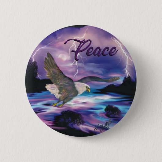 Bald-Adler verbreiten Frieden Button (Vorderseite)