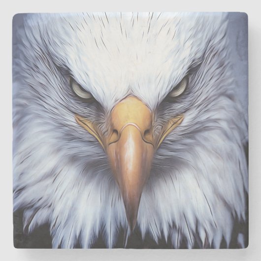 Bald-Adler-Vogel Steinuntersetzer (Vorderseite)