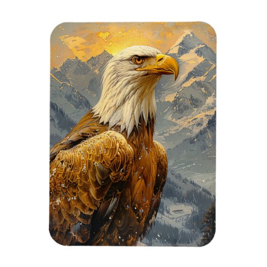 Bald-Adler-Wasserfarbengebirge Flexibel Magnet (Vertikal)