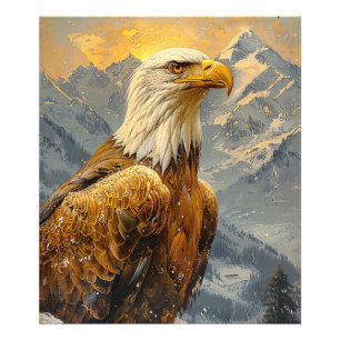Bald-Adler-Wasserfarbengebirge Fotodruck