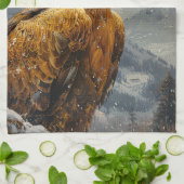 Bald-Adler-Wasserfarbengebirge Geschirrtuch (Gefaltet)