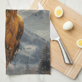 Bald-Adler-Wasserfarbengebirge Geschirrtuch (Viertel Falte)