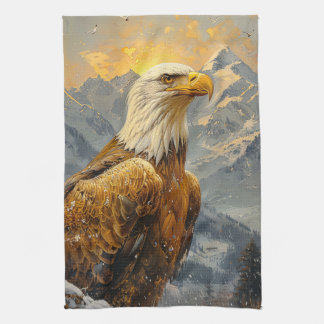 Bald-Adler-Wasserfarbengebirge Geschirrtuch