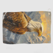 Bald-Adler-Wasserfarbengebirge Golfhandtuch (Horizontal)