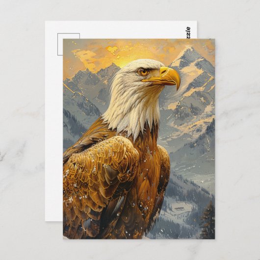 Bald-Adler-Wasserfarbengebirge Postkarte (Vorne/Hinten)