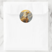 Bald-Adler-Wasserfarbengebirge Runder Aufkleber (Tasche)