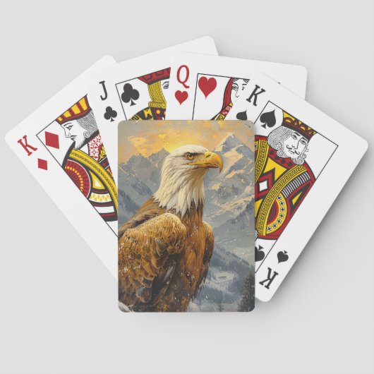 Bald-Adler-Wasserfarbengebirge Spielkarten (Rückseite)