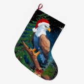 Bald Adler Weihnachtsmannmütze Schneeflocken Großer Weihnachtsstrumpf (Vorderansicht (hängend))