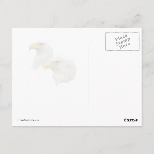 Bald-Adlerpaare in ihrem Nest Postkarte (Rückseite)