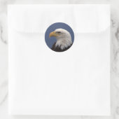Bald-Adlerprofil Runder Aufkleber (Tasche)