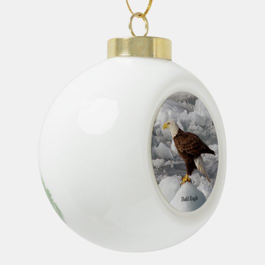 Bald-Adlerschmuck Keramik Kugel-Ornament (Links)