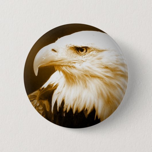 Bald American Eagle Eye Button (Vorderseite)