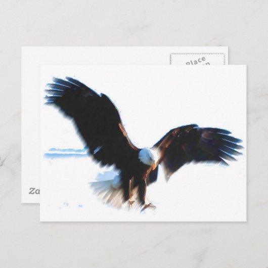 Bald American Eagle Landing Postkarte (Vorne/Hinten)