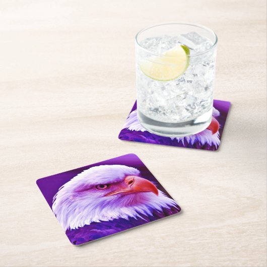 Bald American Eagle Rechteckiger Pappuntersetzer (Vor Ort)