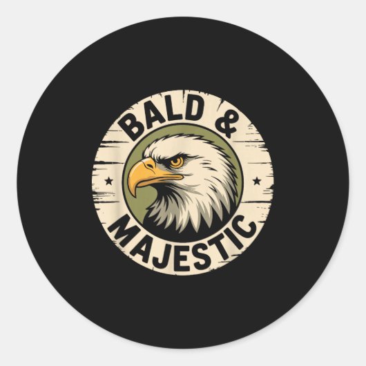 Bald And Majestic, Hairless Baldness And Balding M Runder Aufkleber (Vorderseite)