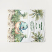 Bald auf Baby Duschbanner Blue Dinosaurier Wandteppich (Vorderseite (Horizontal))