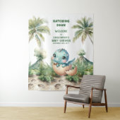 Bald auf Baby Duschbanner Blue Dinosaurier Wandteppich (Beispiel)