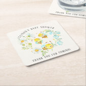 Bald auf Bee Family von 3 Bier Baby Dusche Rechteckiger Pappuntersetzer (angewinkelt)