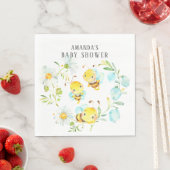 Bald auf Bee Family von 3 Bier Baby Dusche Serviette (Beispiel)