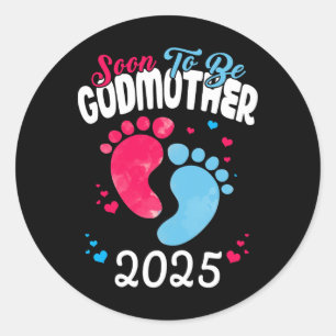 Bald auf Godmutter 2025 Schwangerschaftsankündigun Runder Aufkleber