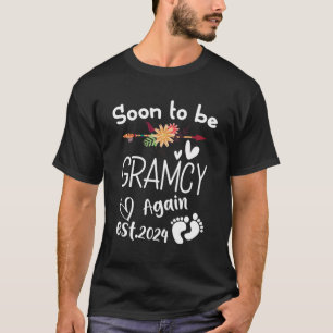 Bald auf Gramcy wieder Est2024 Baby Dusche Pregna T-Shirt