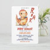 Bald auf Roar Dinosaur Egg Baby Einladung (Stehend Vorderseite)