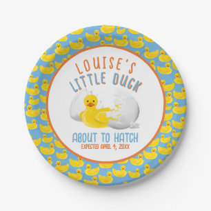 Bald aus dem Ei - Baby Shower Einladung Pappteller