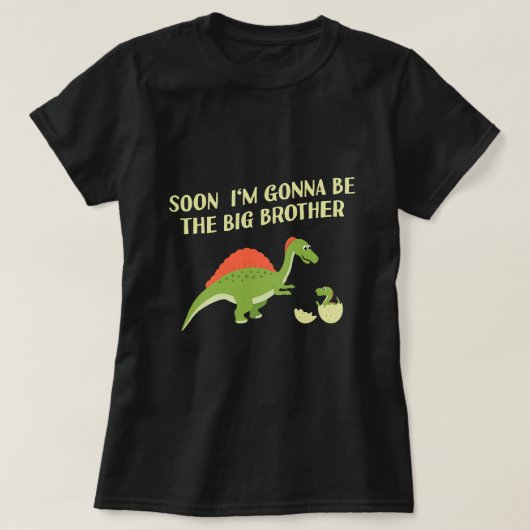 Bald bin ich die große Bruder Dino Egg Dinosaurier T-Shirt (Design vorne)