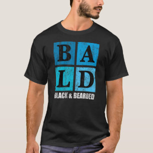 Bald Black Bartded American Bald Man T-Shirt