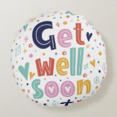 Bald Blume Niedliches Blumendesign Rundes Kissen (Rückseite)