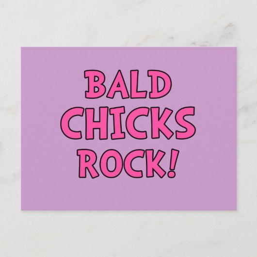 Bald Chicks Rock - Krebsbewusstsein Postkarte (Vorderseite)