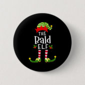 Bald Christmas Elf Matching Pajama X-mas Party  Button (Vorderseite)