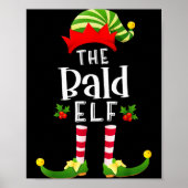 Bald Christmas Elf Matching Pajama X-mas Party  Poster (Vorne)