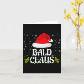 Bald Claus Christmas Lights Santa Pajama Family Ma Karte (Gelbe Blume)