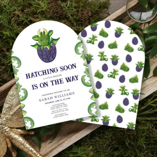 Bald die neutrale Dragon Baby-Dusche Einladung