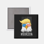 Bald Eagle 4. Juli Trump Flag Funny Magnet (Vorderseite/Rückseite)