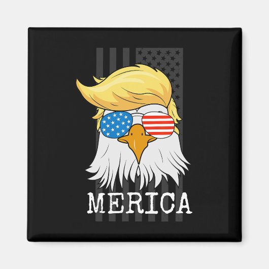 Bald Eagle 4. Juli Trump Flag Funny Magnet (Vorne)