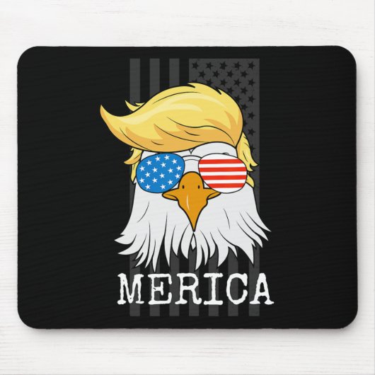 Bald Eagle 4. Juli Trump Flag Funny Mousepad (Vorne)