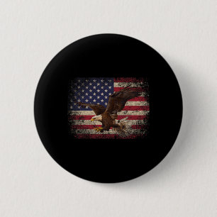 Bald Eagle 4. Juli Weihnachtsgeschenk American Fla Button
