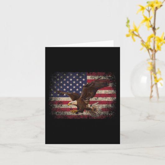 Bald Eagle 4. Juli Weihnachtsgeschenk American Fla Karte (Gelbe Blume)