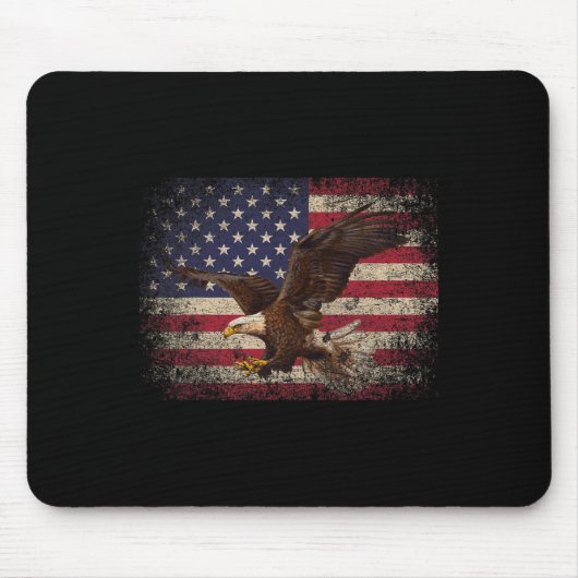 Bald Eagle 4. Juli Weihnachtsgeschenk American Fla Mousepad (Vorne)